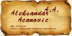 Aleksandar Acamović vizit kartica